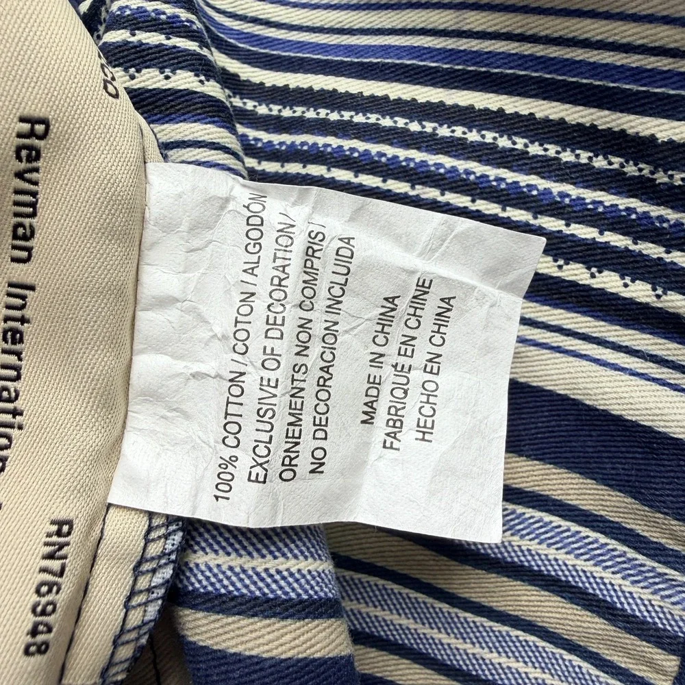 Set of 2 Columbia Blue Ticking Stripe Pillow Shams 20x34 Coastal Beachy Nautical